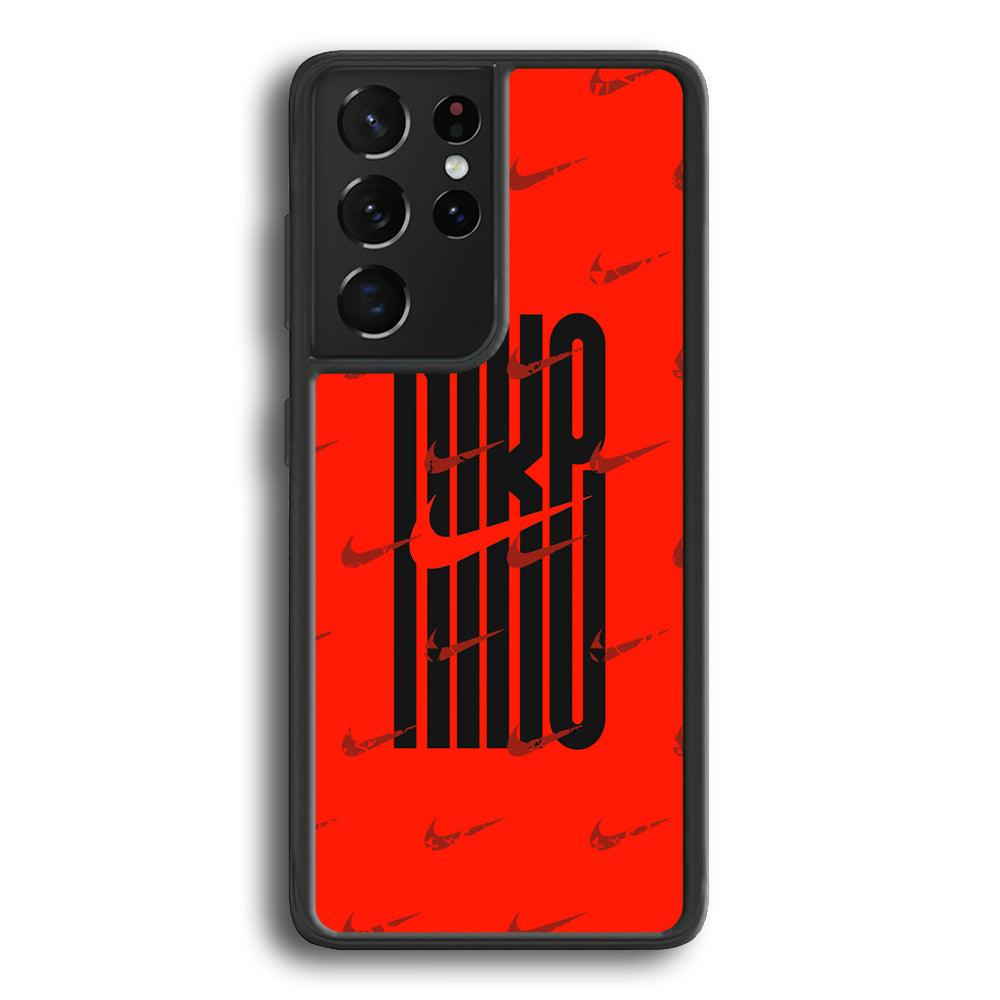 Nike Light Up The Red Samsung Galaxy S21 Ultra Case-Rubber Black (2D Case)-Oxvistore