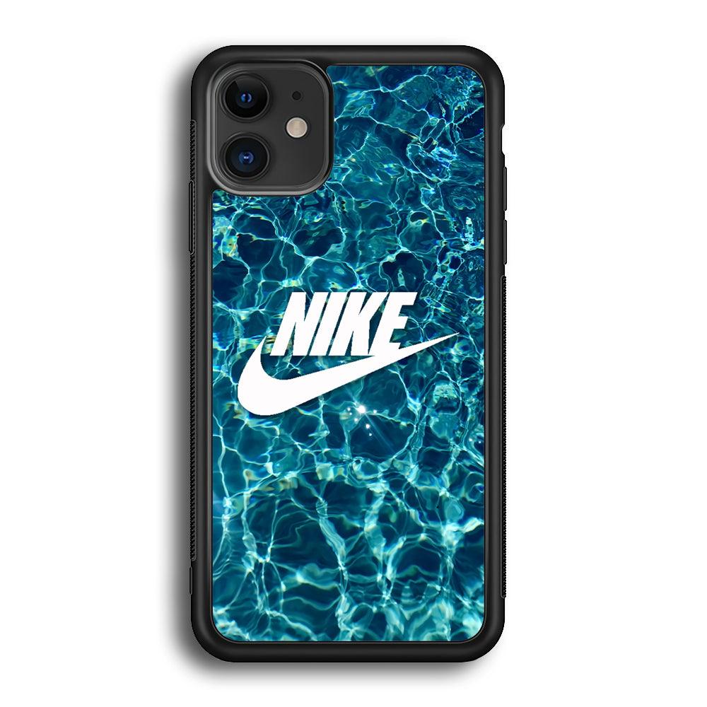 Nike Lots of Water iPhone 12 Case-Rubber Black (2D Case)-Oxvistore