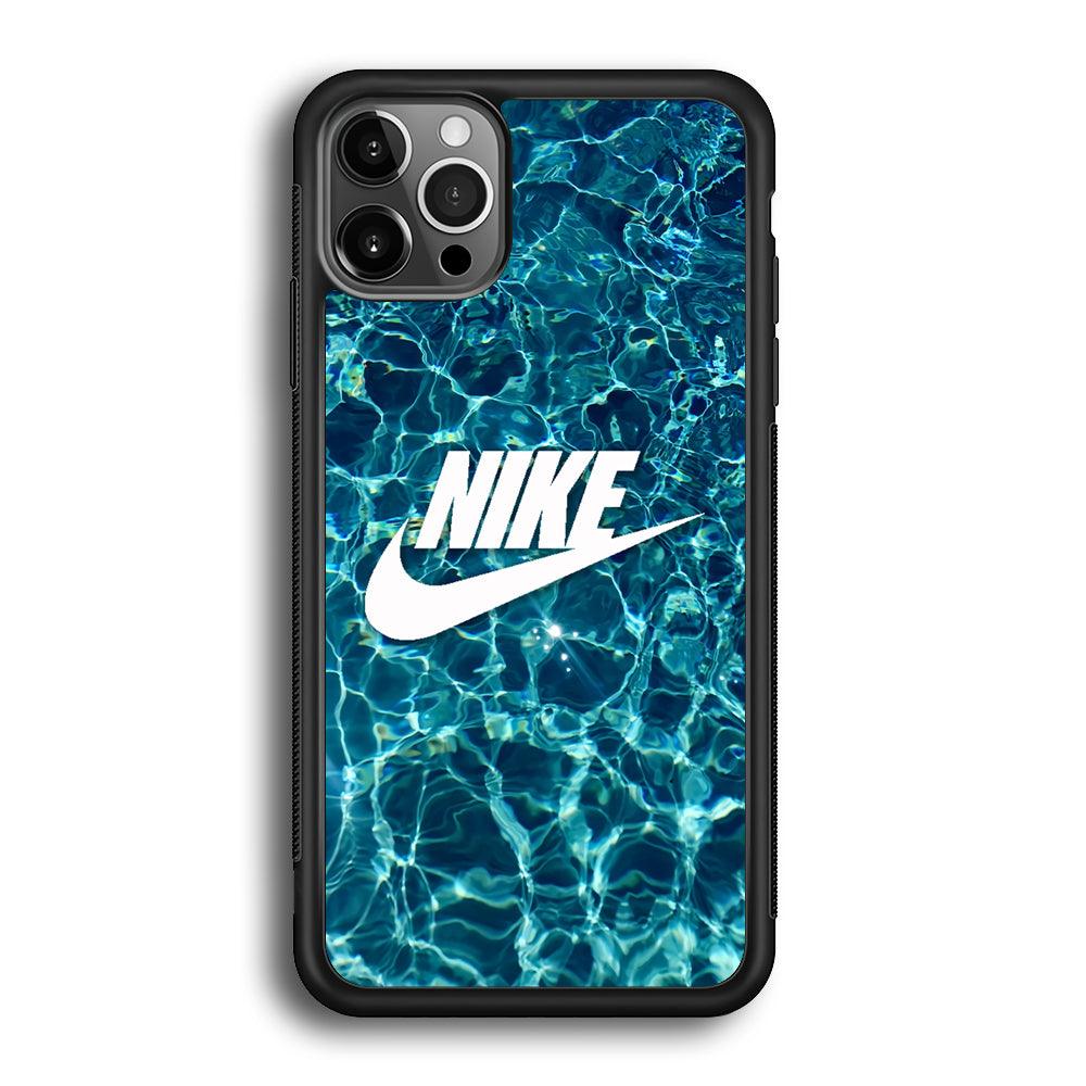 Nike Lots of Water iPhone 12 Pro Max Case-Rubber Black (2D Case)-Oxvistore