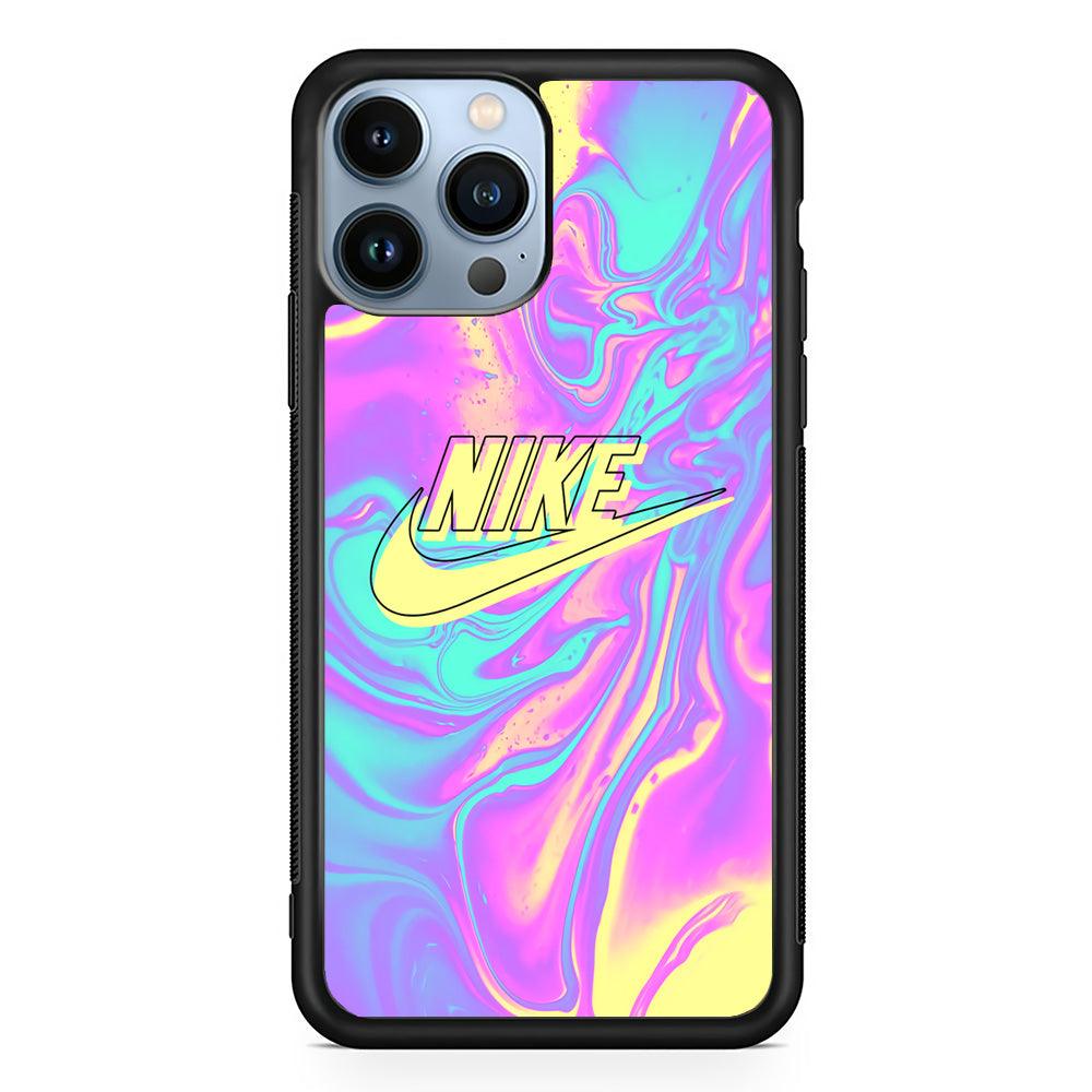 Nike Marble Liquid iPhone 14 Pro Max Case-Rubber Black (2D Case)-Oxvistore