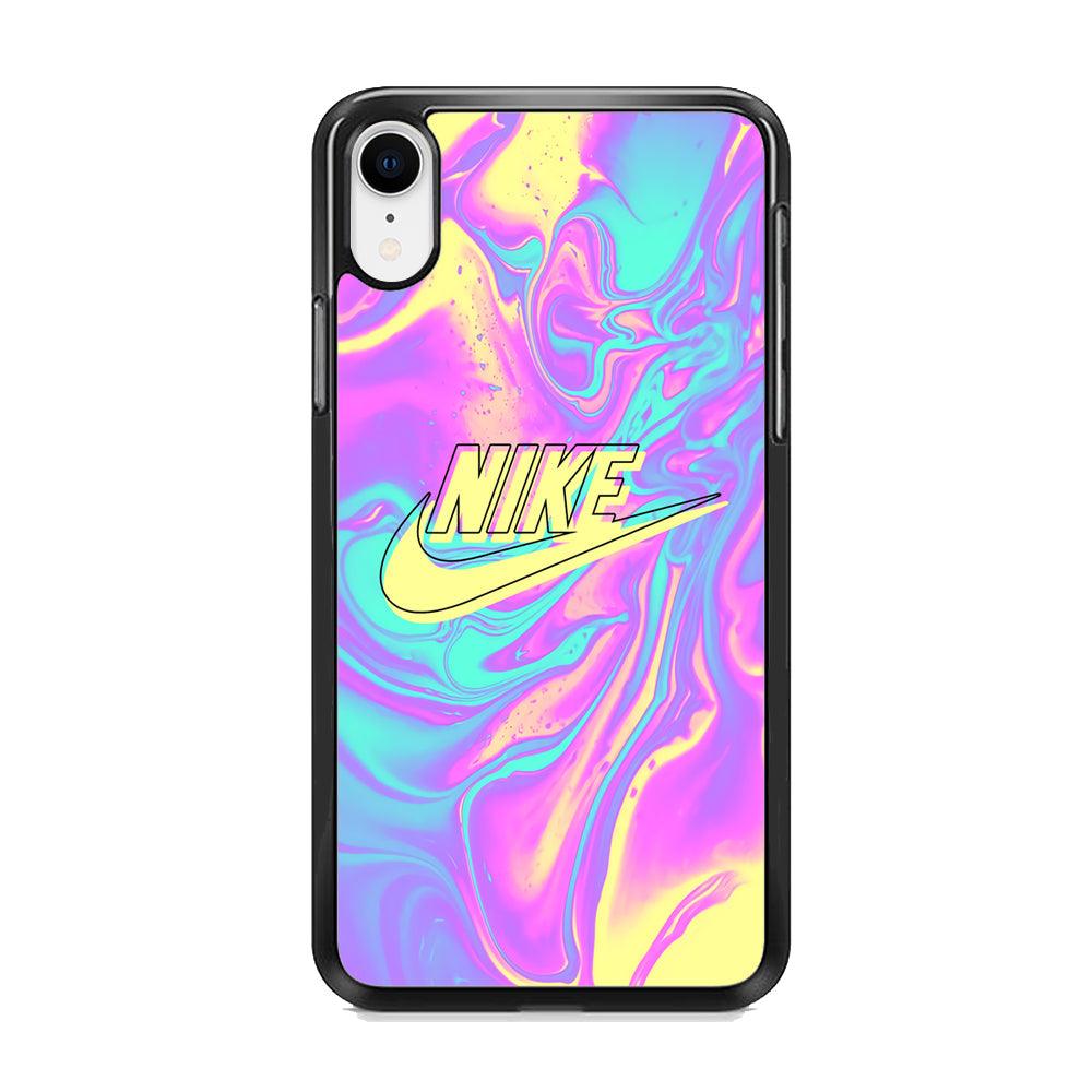 Nike Marble Liquid iPhone XR Case-Rubber Black (2D Case)-Oxvistore