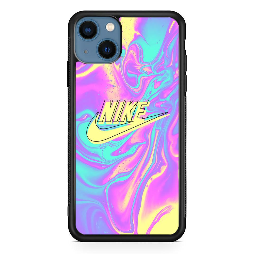 Nike Marble Liquid iPhone 15 Case-Rubber Black (2D Case)-Oxvistore