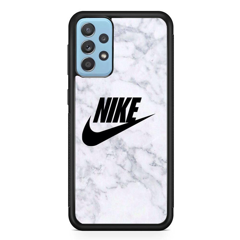 Nike Marble Word Samsung Galaxy A72 Case-Rubber Black (2D Case)-Oxvistore