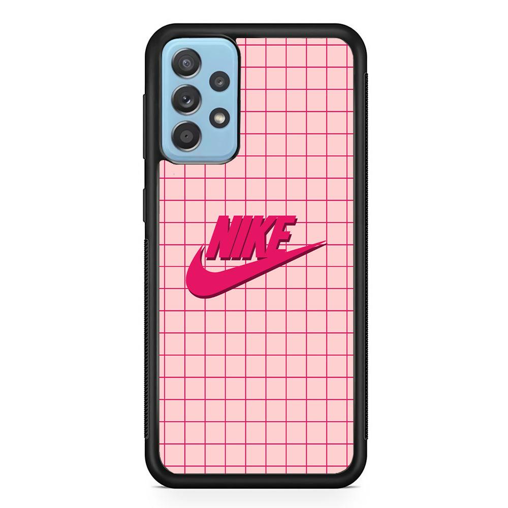 Nike Pink Square Spot Samsung Galaxy A52 Case-Rubber Black (2D Case)-Oxvistore