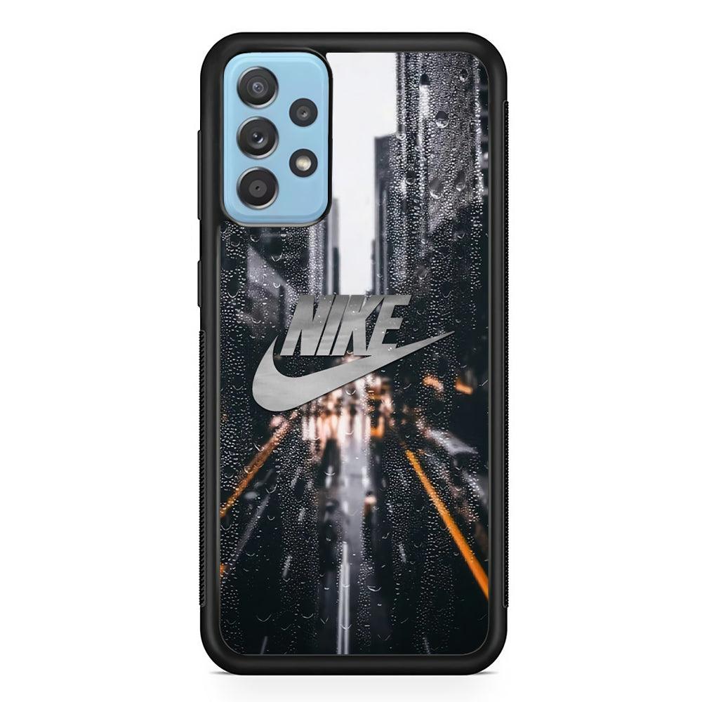 Nike Rainy Town Samsung Galaxy A52 Case-Rubber Black (2D Case)-Oxvistore