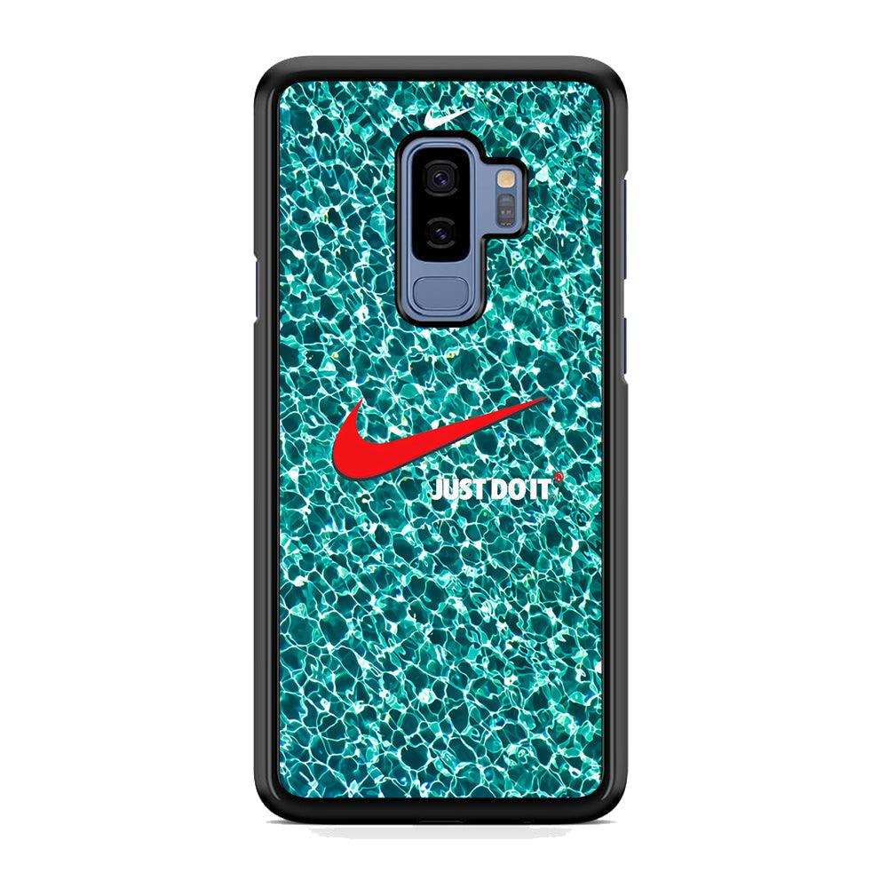 Nike Red Shiny Samsung Galaxy S9 Plus Case-Rubber Black (2D Case)-Oxvistore