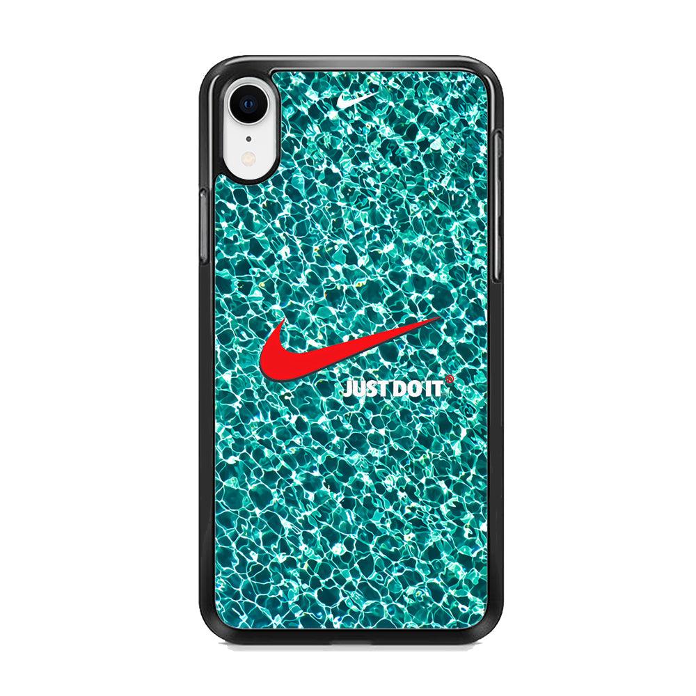 Nike Red Shiny iPhone XR Case-Rubber Black (2D Case)-Oxvistore
