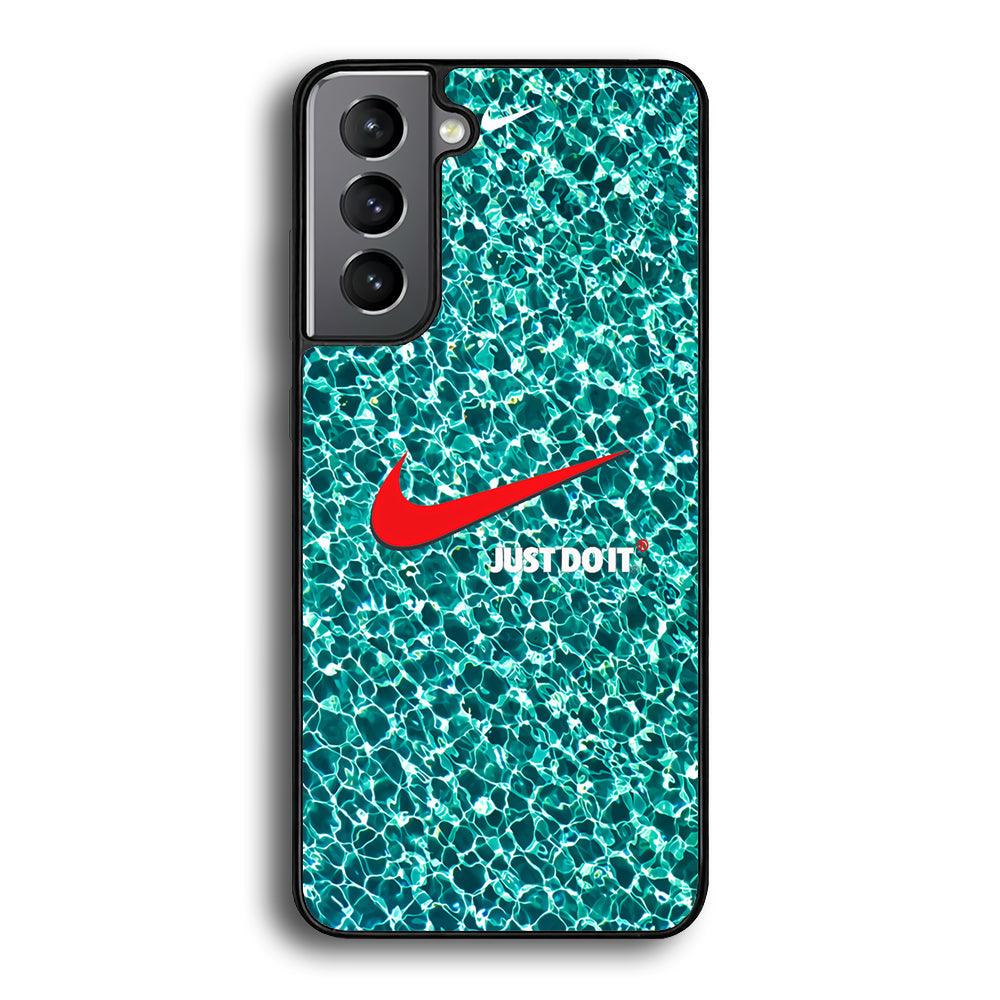 Nike Red Shiny Samsung Galaxy S24 Case-Rubber Black (2D Case)-Oxvistore