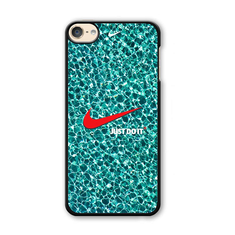 Nike Red Shiny iPod Touch 6 Case-Plastic Black (2D Case)-Oxvistore