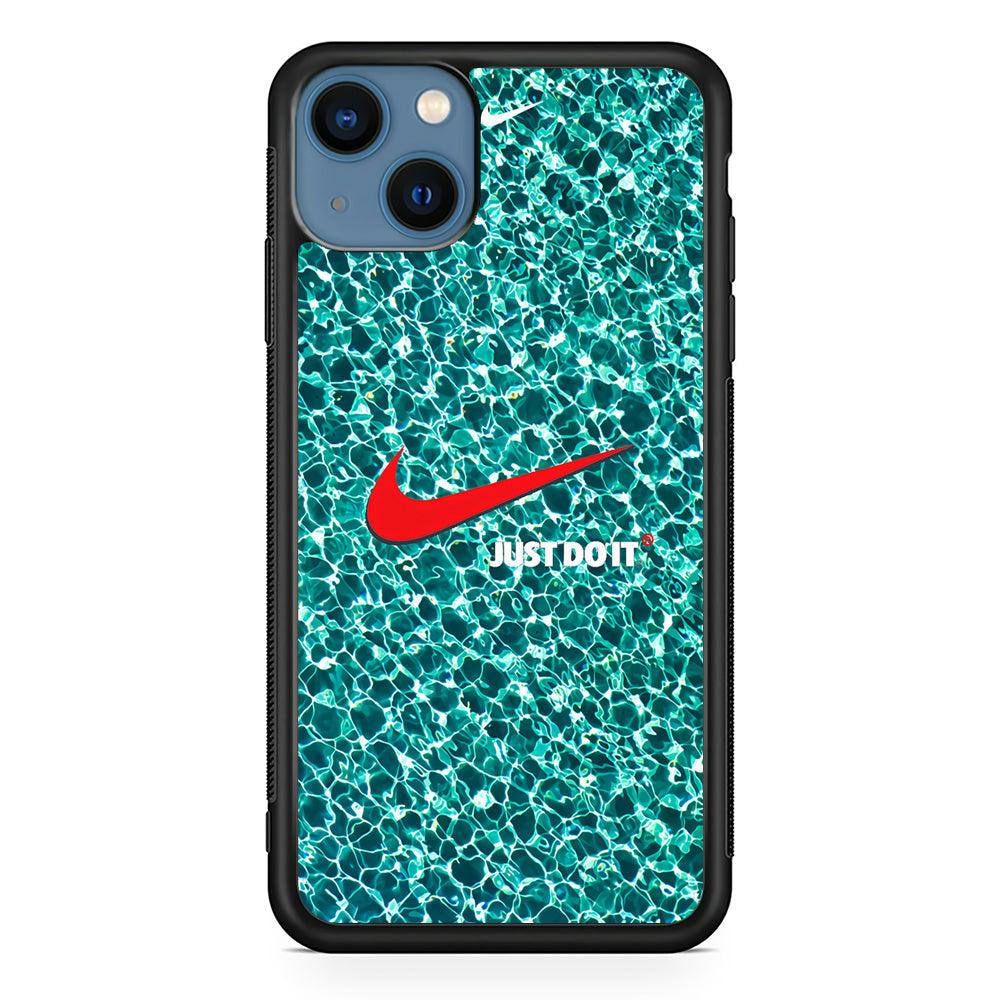 Nike Red Shiny iPhone 15 Case-Rubber Black (2D Case)-Oxvistore