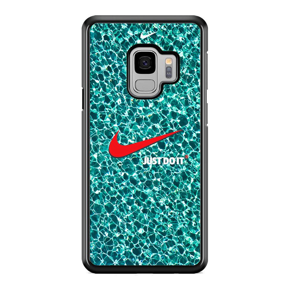 Nike Red Shiny Samsung Galaxy S9 Case-Rubber Black (2D Case)-Oxvistore