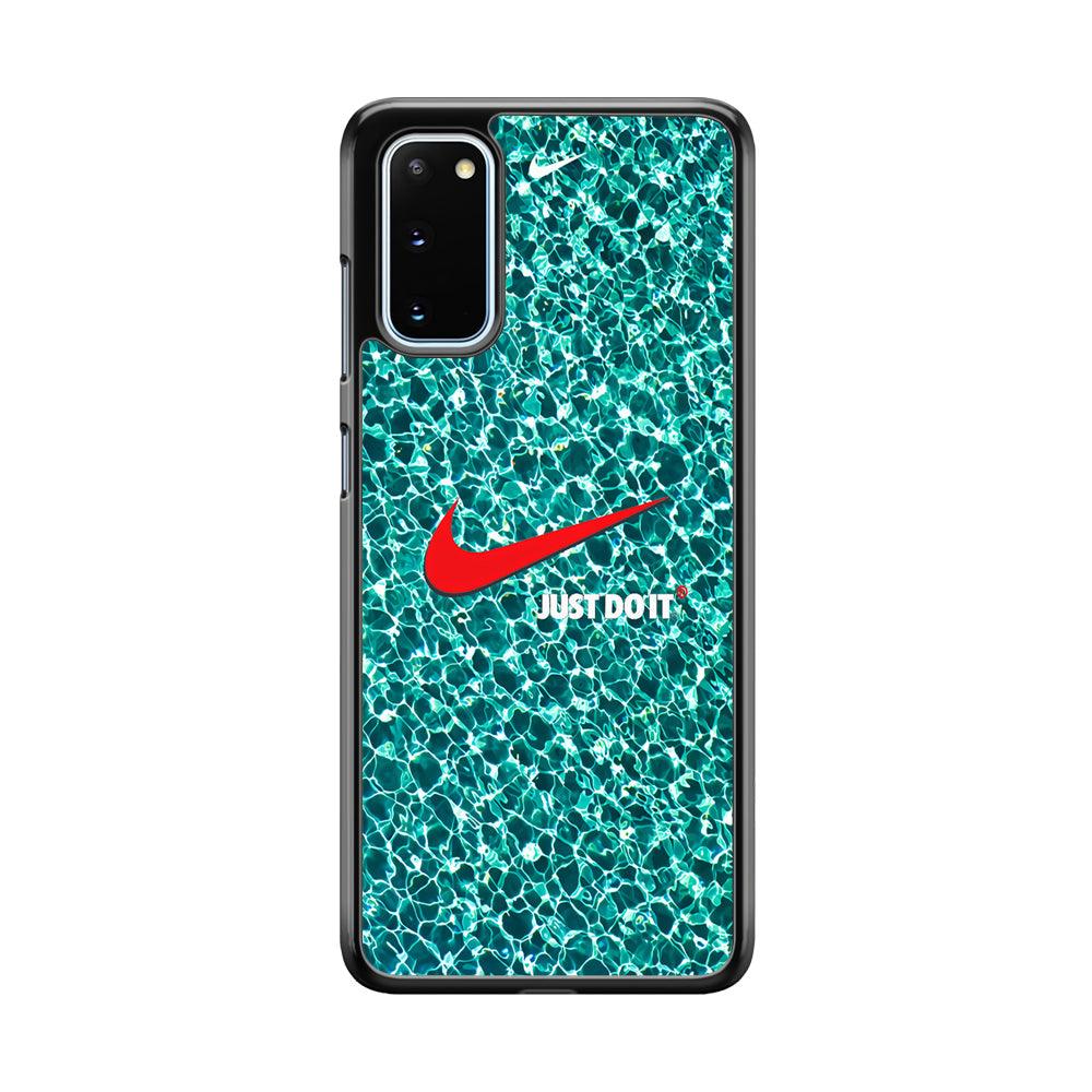 Nike Red Shiny Samsung Galaxy S20 Case-Rubber Black (2D Case)-Oxvistore