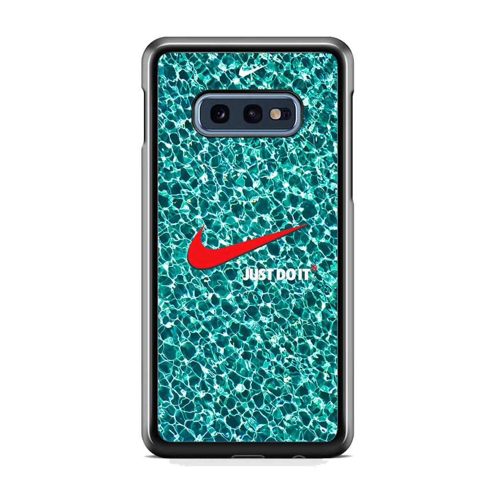 Nike Red Shiny Samsung Galaxy S10E Case-Rubber Black (2D Case)-Oxvistore
