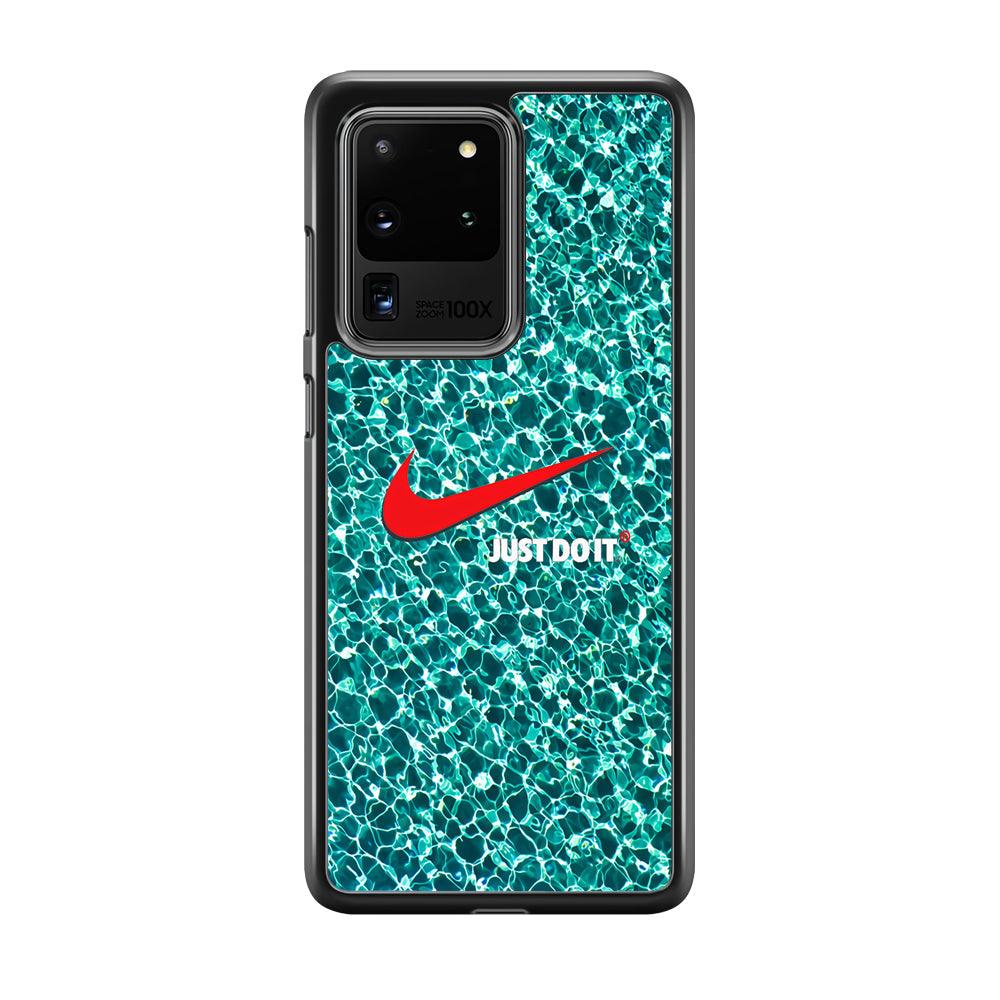 Nike Red Shiny Samsung Galaxy S20 Ultra Case-Rubber Black (2D Case)-Oxvistore