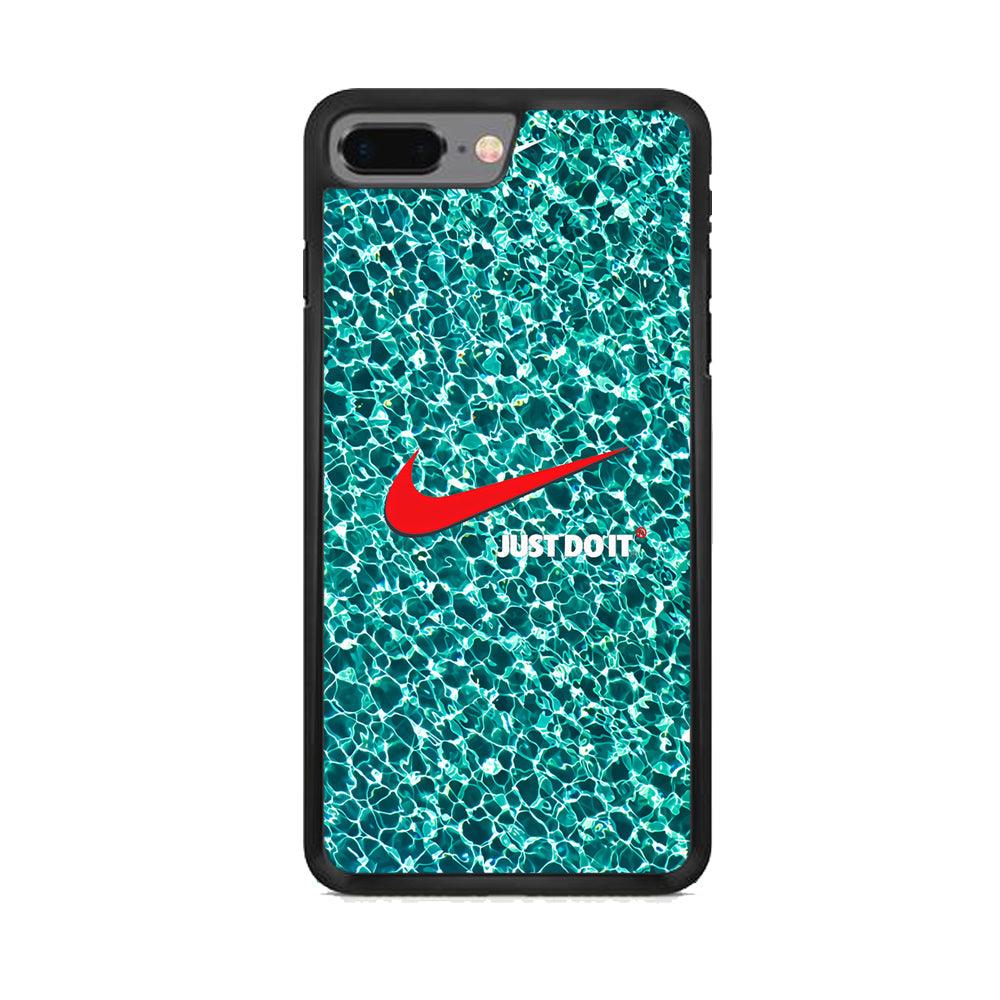 Nike Red Shiny iPhone 7 Plus Case-Rubber Black (2D Case)-Oxvistore