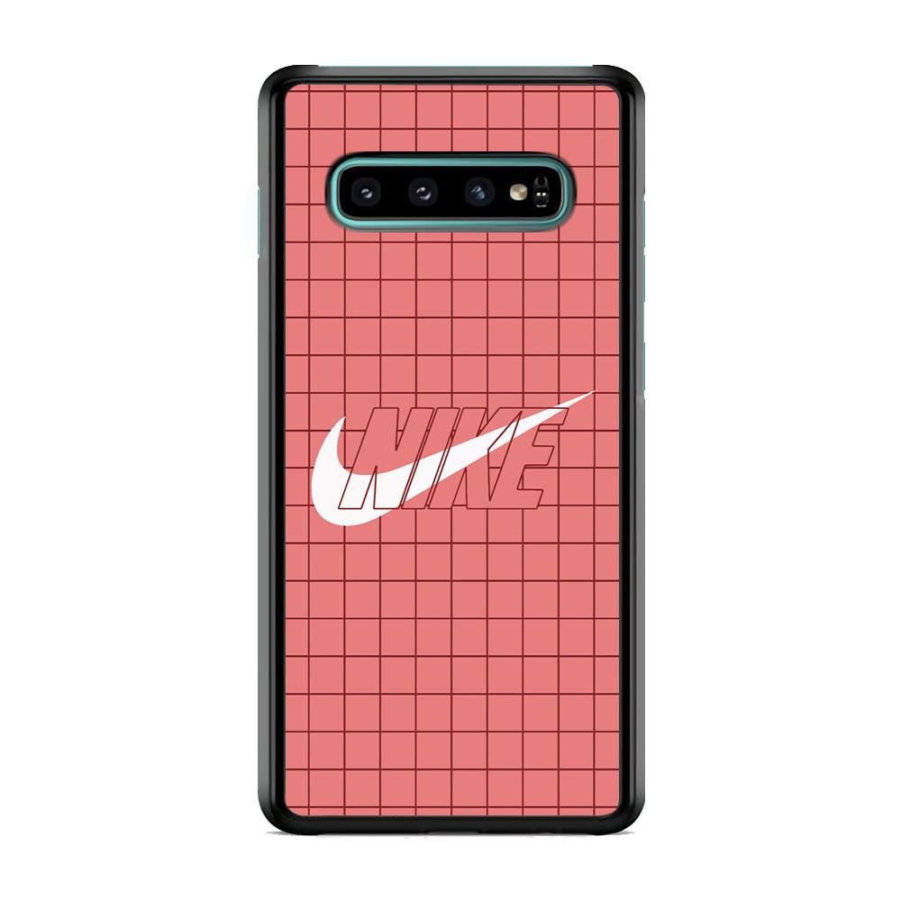 Nike Red Square Spot Samsung Galaxy S10 Case-Rubber Black (2D Case)-Oxvistore