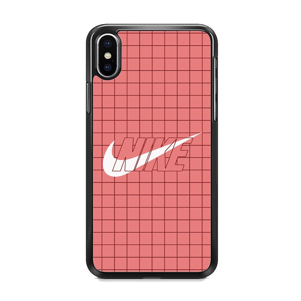 Nike Red Square Spot iPhone XS MAX Case-Rubber Black (2D Case)-Oxvistore