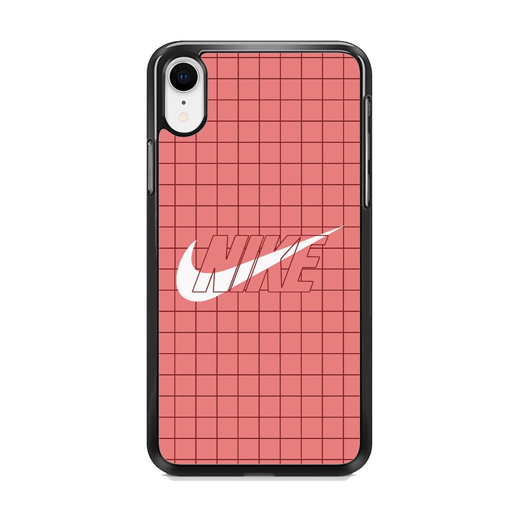 Nike Red Square Spot iPhone XR Case-Rubber Black (2D Case)-Oxvistore
