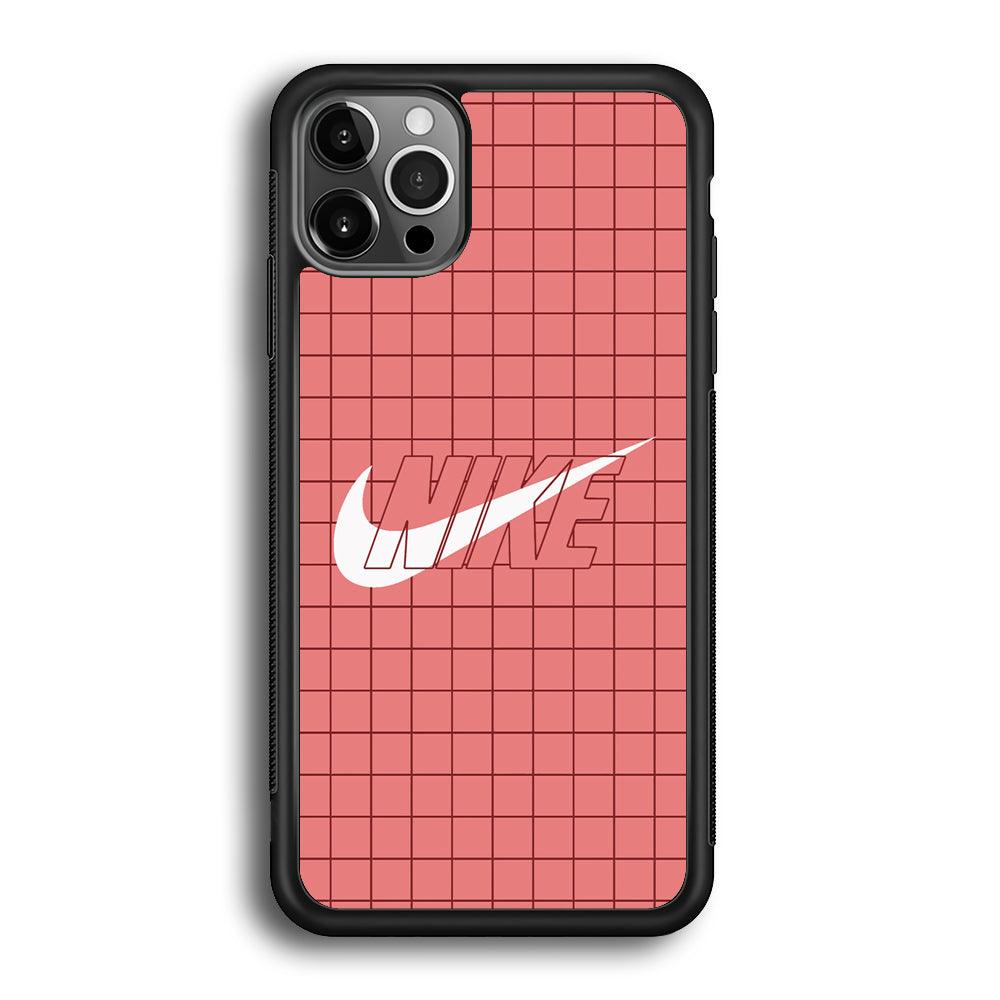 Nike Red Square Spot iPhone 12 Pro Case-Rubber Black (2D Case)-Oxvistore
