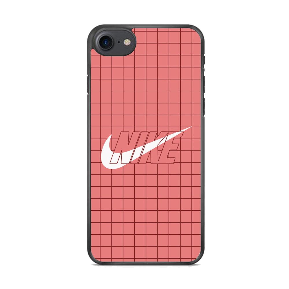 Nike Red Square Spot iPhone 8 Case-Rubber Black (2D Case)-Oxvistore