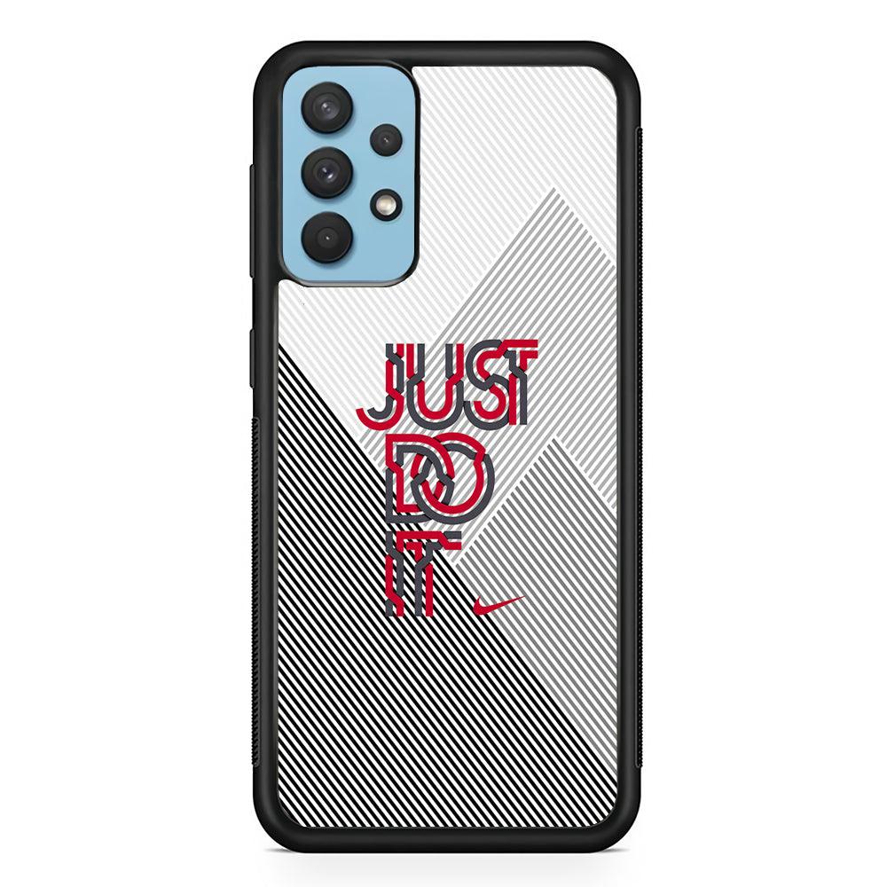 Nike Red Watchword Samsung Galaxy A32 Case-Rubber Black (2D Case)-Oxvistore