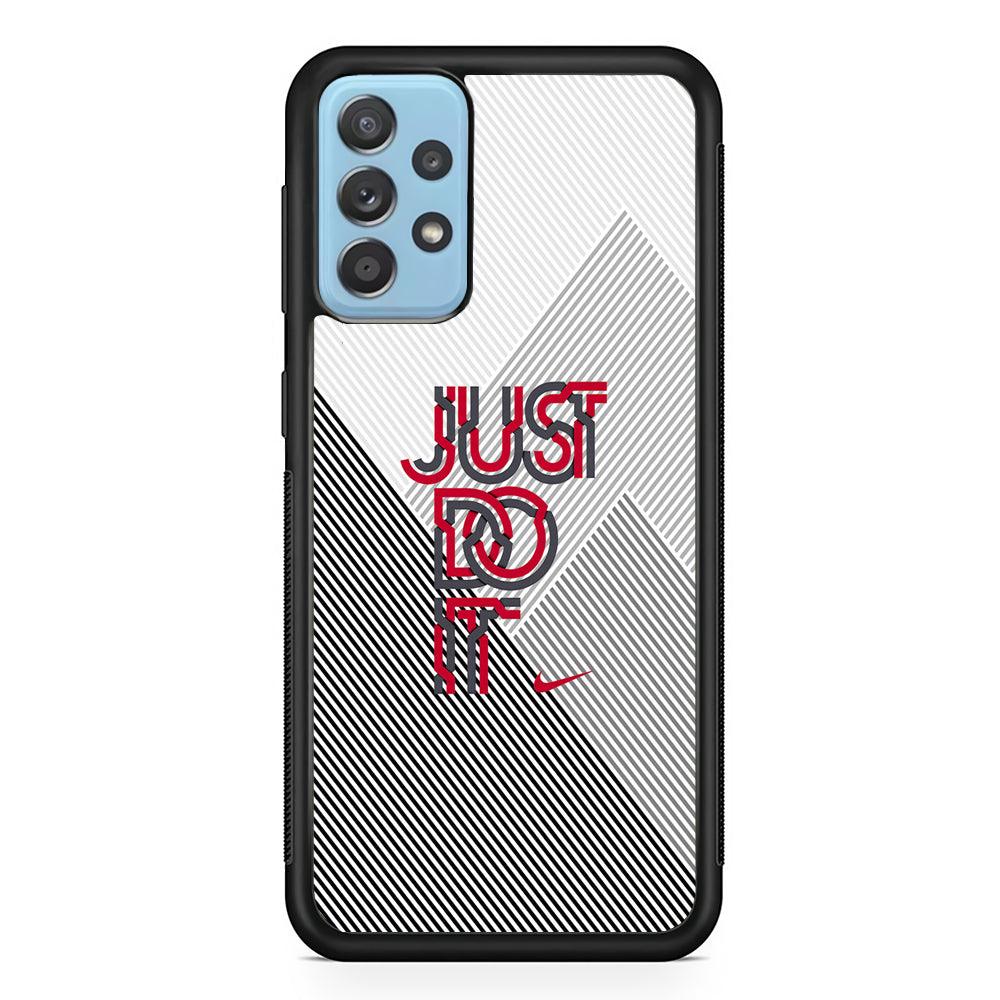 Nike Red Watchword Samsung Galaxy A52 Case-Rubber Black (2D Case)-Oxvistore
