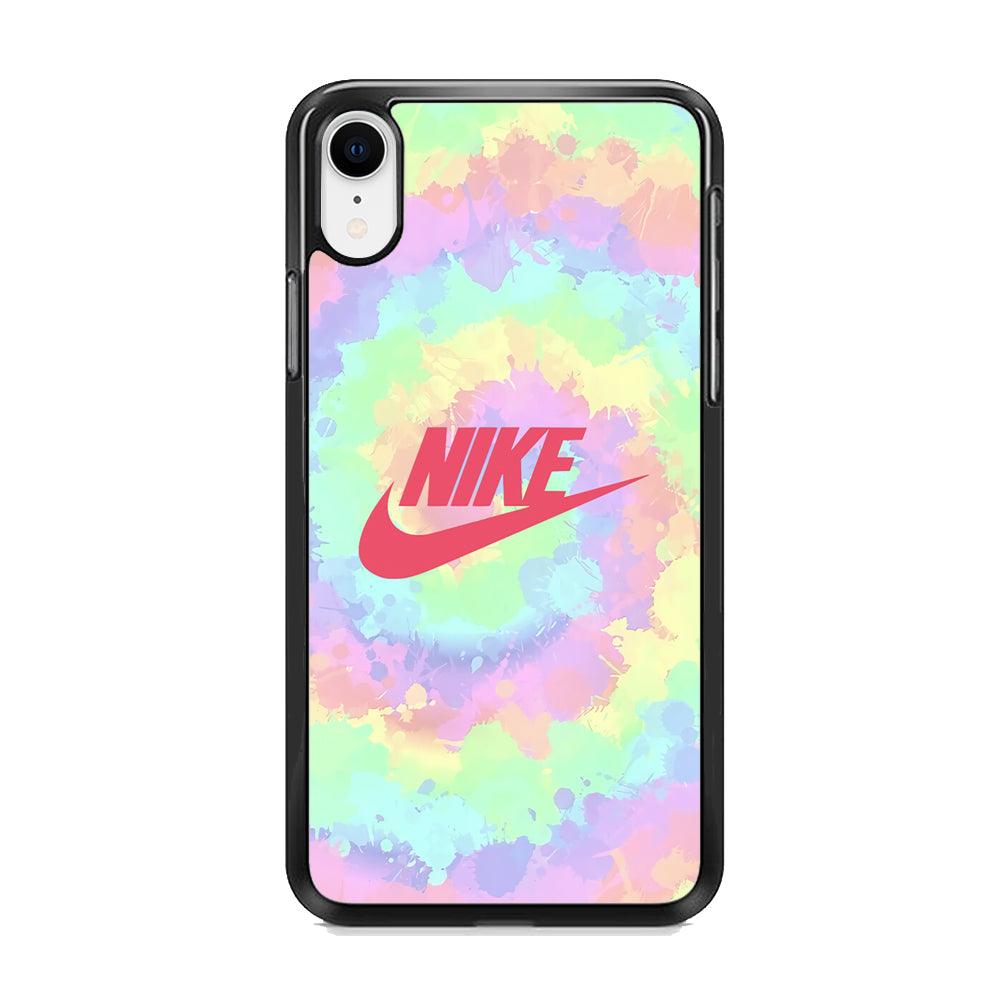 Nike Ring of Rainbow iPhone XR Case-Rubber Black (2D Case)-Oxvistore
