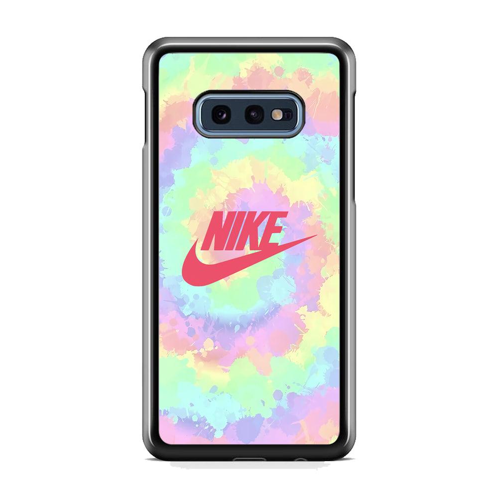 Nike Ring of Rainbow Samsung Galaxy S10E Case-Rubber Black (2D Case)-Oxvistore