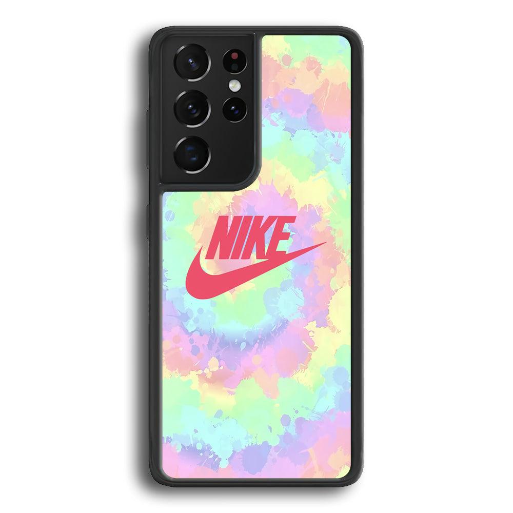 Nike Ring of Rainbow Samsung Galaxy S24 Ultra Case-Rubber Black (2D Case)-Oxvistore