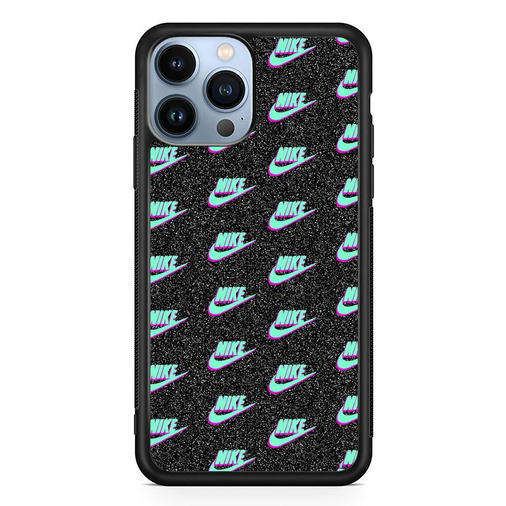 Nike Shine of Star iPhone 14 Pro Max Case-Rubber Black (2D Case)-Oxvistore