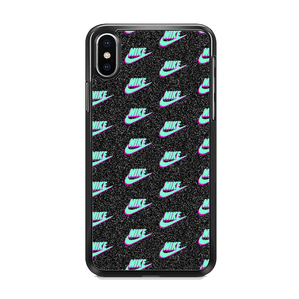 Nike Shine of Star iPhone XS Case-Rubber Black (2D Case)-Oxvistore
