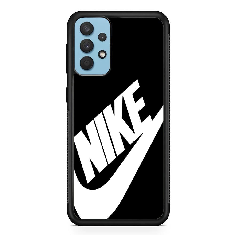 Nike Sling Black Samsung Galaxy A32 Case-Rubber Black (2D Case)-Oxvistore