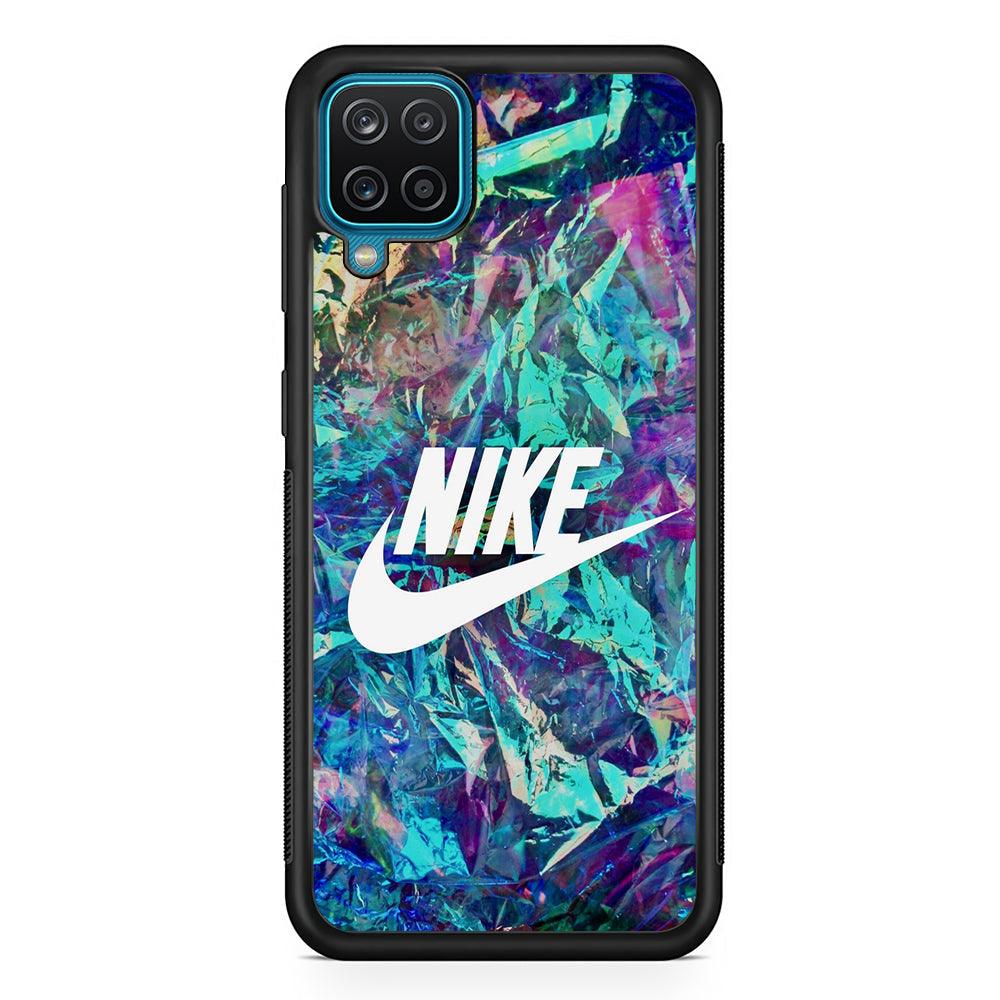 Nike Sparkle Samsung Galaxy A12 Case-Rubber Black (2D Case)-Oxvistore