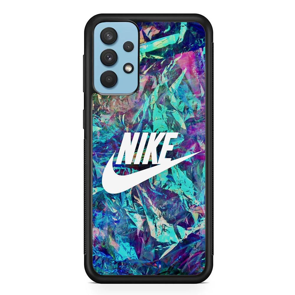 Nike Sparkle Samsung Galaxy A32 Case-Rubber Black (2D Case)-Oxvistore