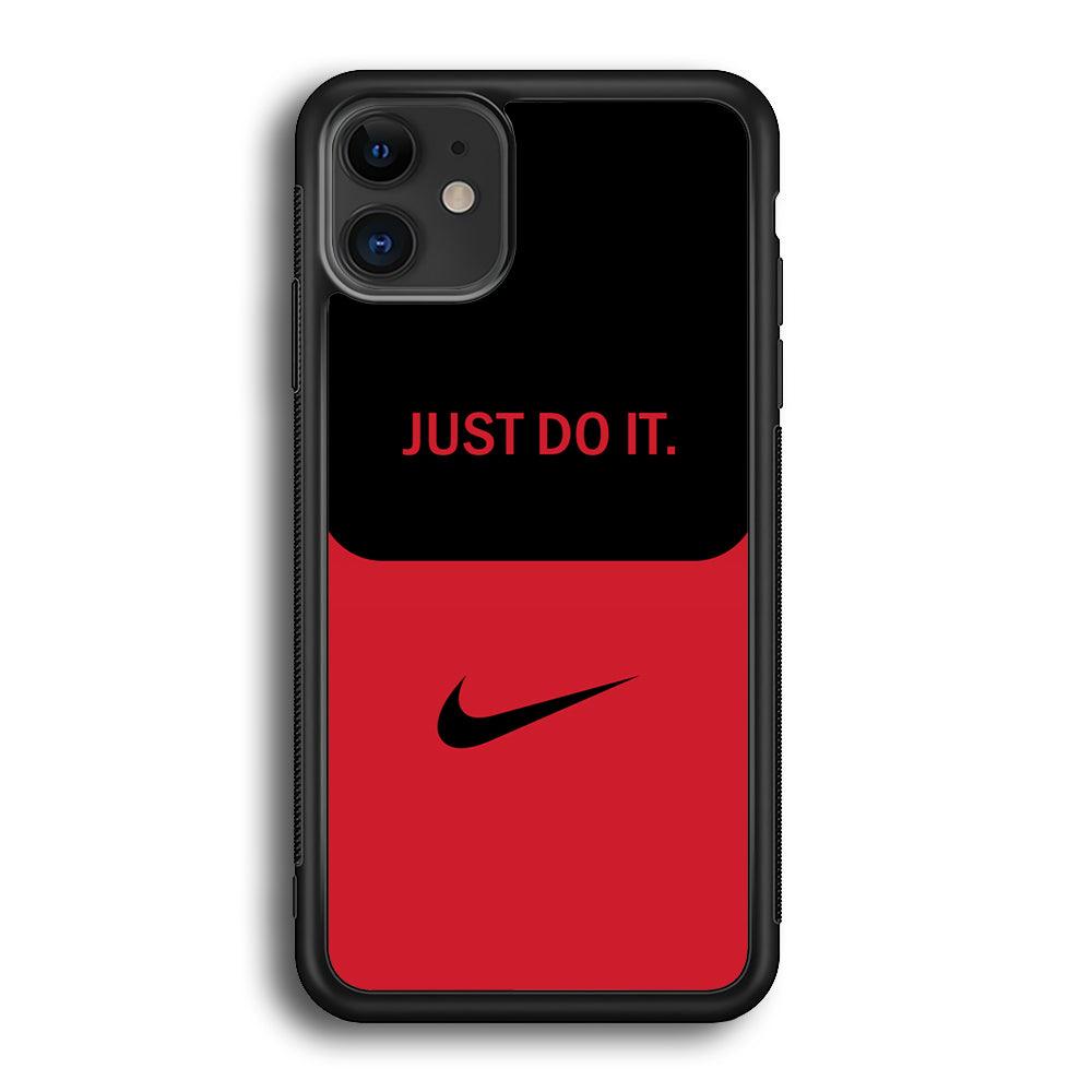 Nike Split in Style iPhone 12 Case-Rubber Black (2D Case)-Oxvistore