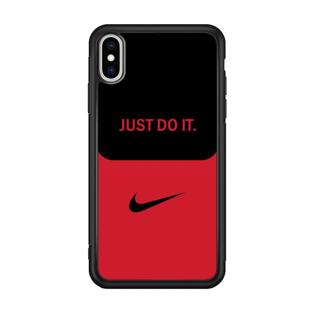 Nike Split in Style iPhone XS Case-Rubber Black (2D Case)-Oxvistore