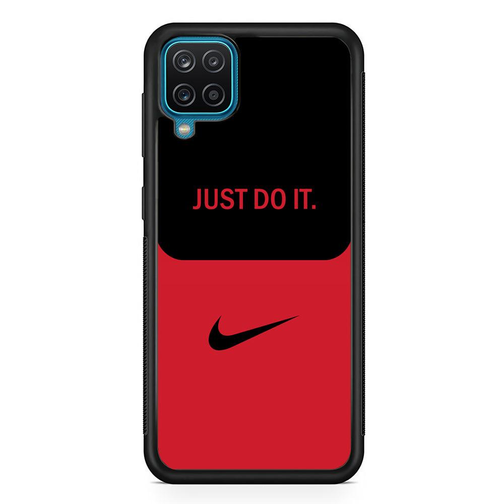 Nike Split in Style Samsung Galaxy A12 Case-Rubber Black (2D Case)-Oxvistore