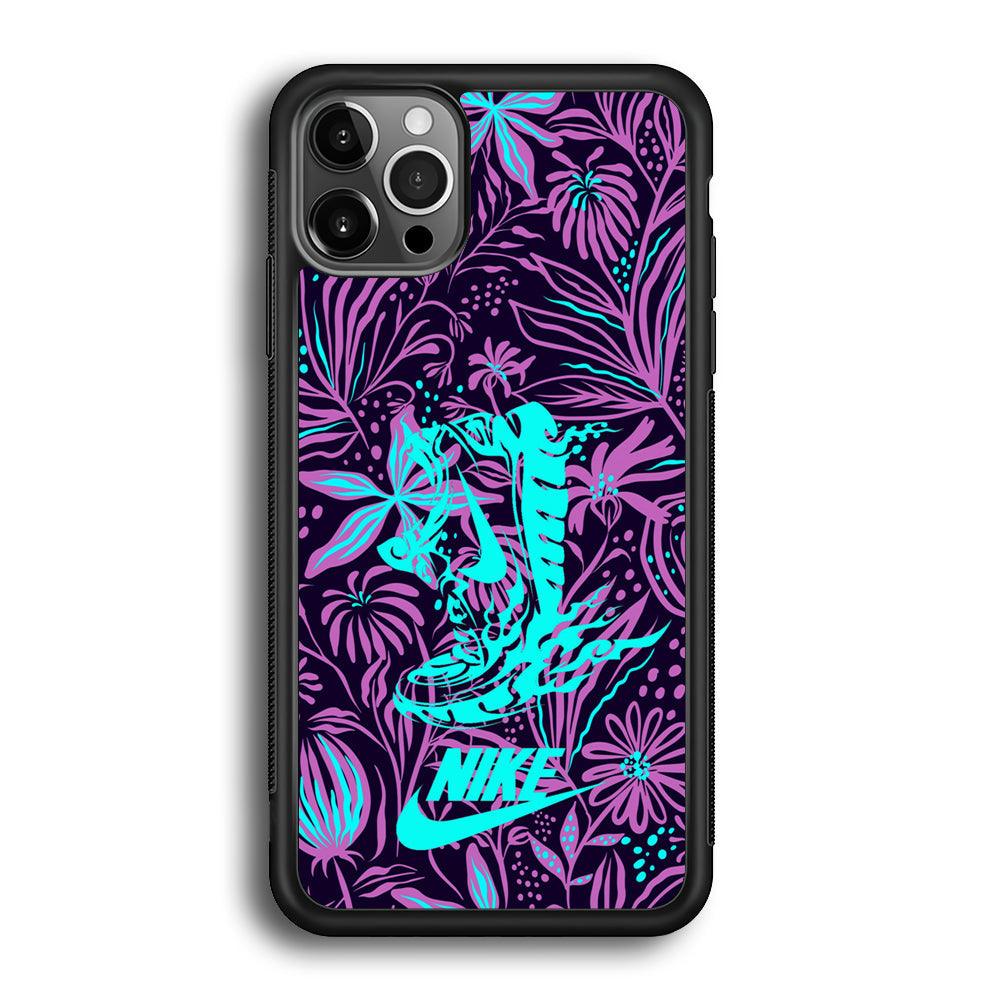 Nike Trial Forest Trip iPhone 12 Pro Case-Rubber Black (2D Case)-Oxvistore