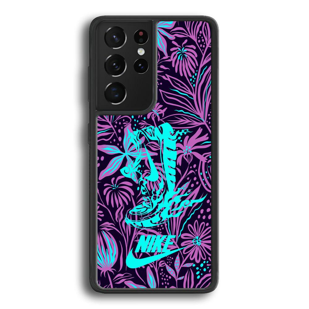 Nike Trial Forest Trip Samsung Galaxy S21 Ultra Case-Rubber Black (2D Case)-Oxvistore