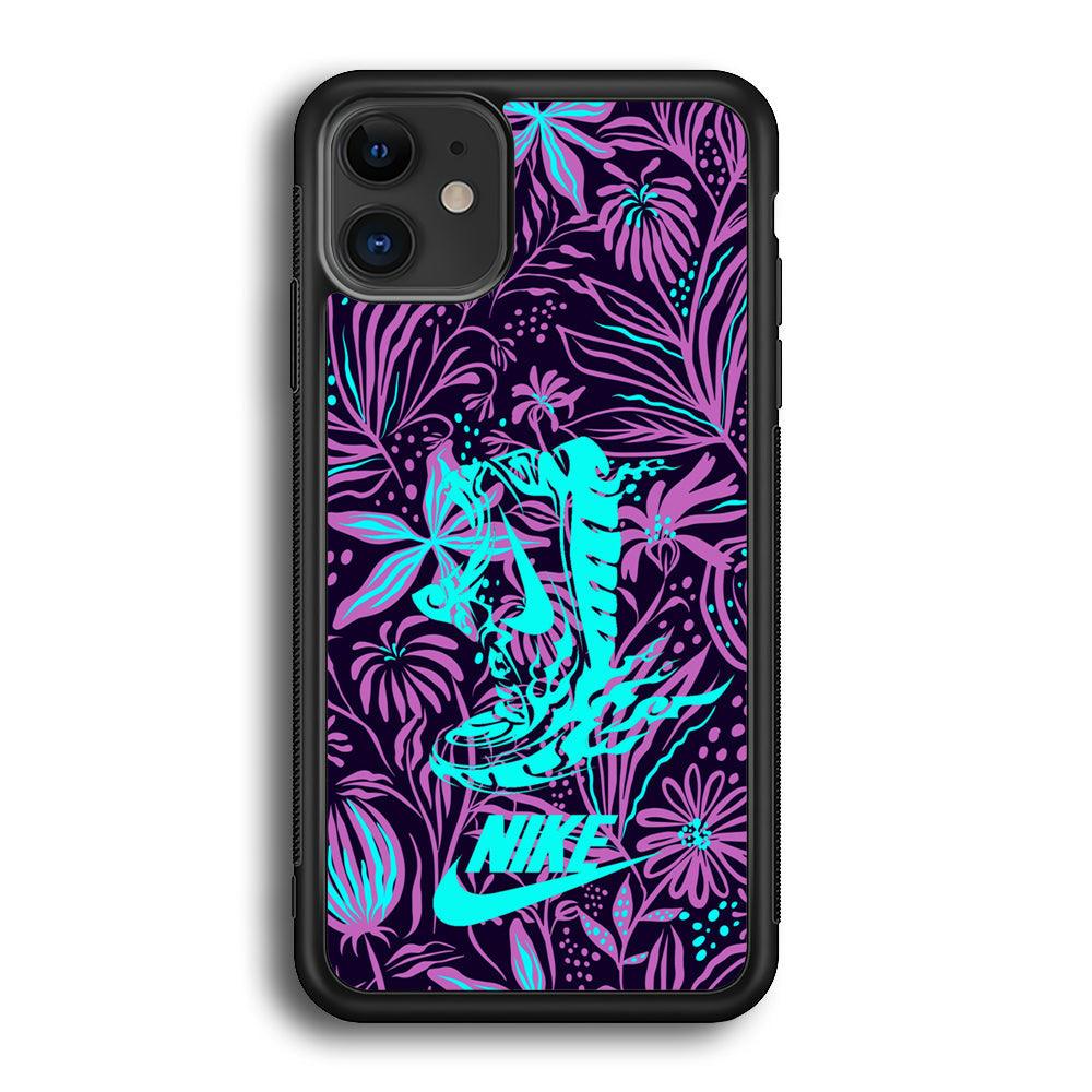 Nike Trial Forest Trip iPhone 12 Case-Rubber Black (2D Case)-Oxvistore