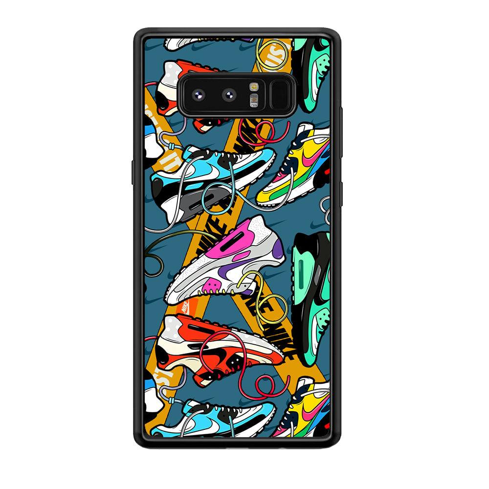 Nike Twister Shoelaces Samsung Galaxy Note 8 Case-Rubber Black (2D Case)-Oxvistore