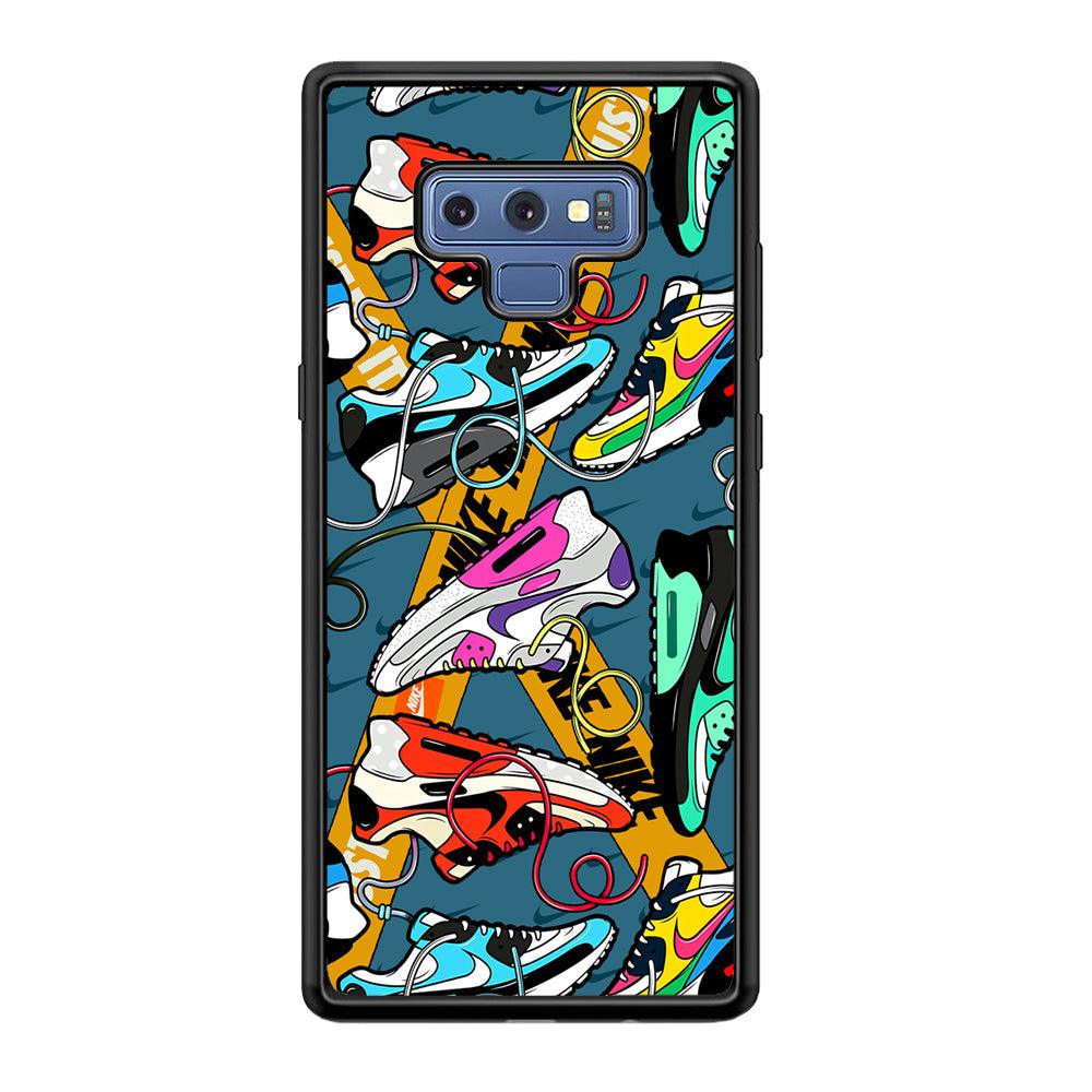 Nike Twister Shoelaces Samsung Galaxy Note 9 Case-Rubber Black (2D Case)-Oxvistore