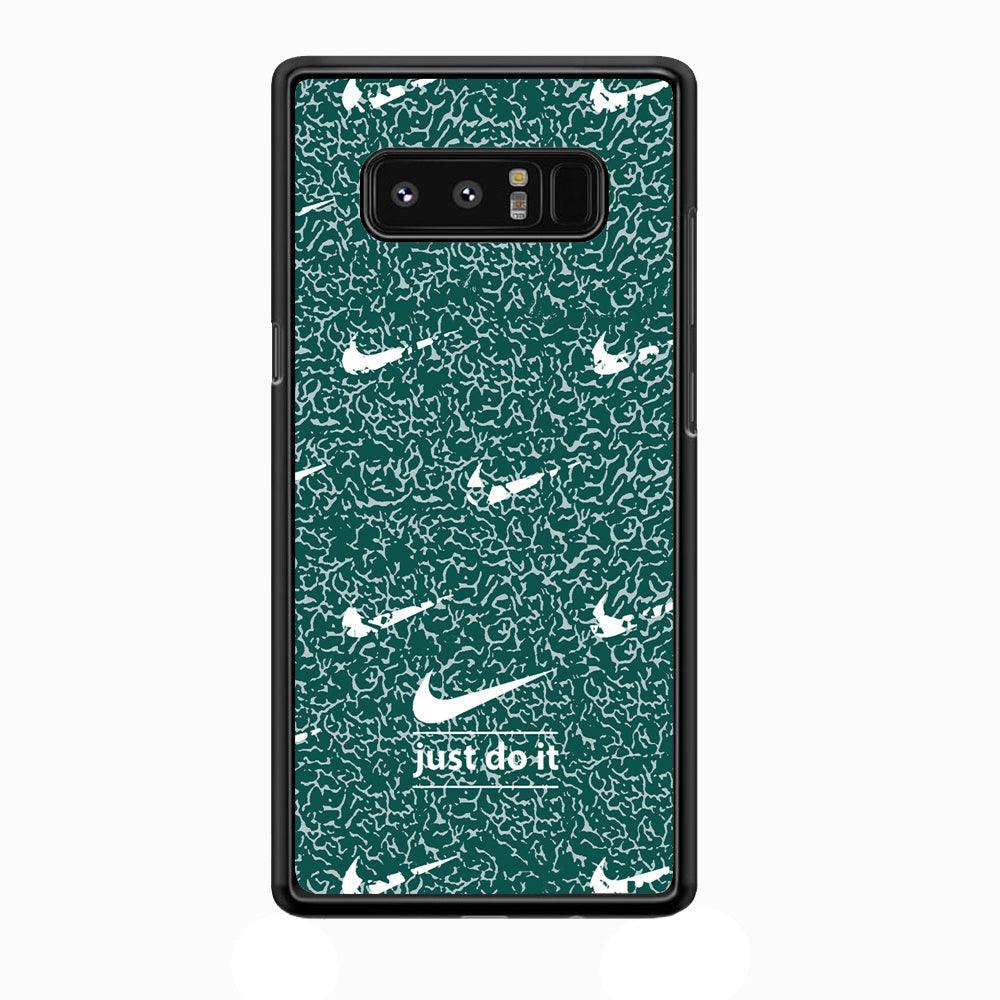 Nike White in Green Patern Samsung Galaxy Note 8 Case-Rubber Black (2D Case)-Oxvistore