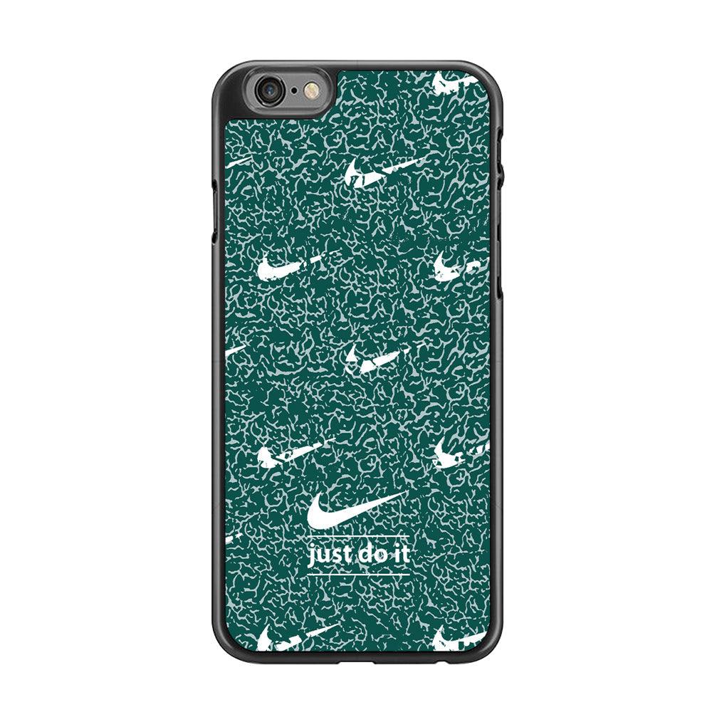 Nike White in Green Patern iPhone 6 Plus | 6s Plus Case-Rubber Black (2D Case)-Oxvistore