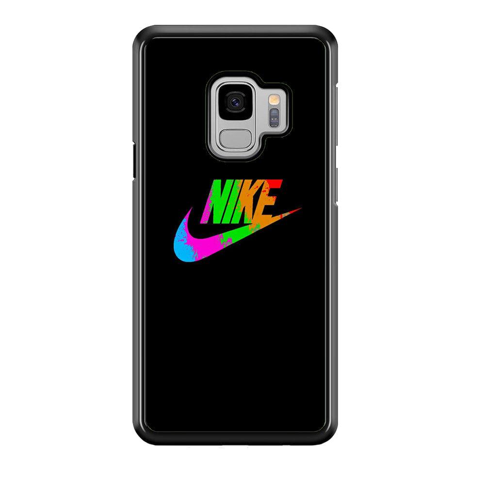 Nike Word Rainbow Samsung Galaxy S9 Case-Rubber Black (2D Case)-Oxvistore