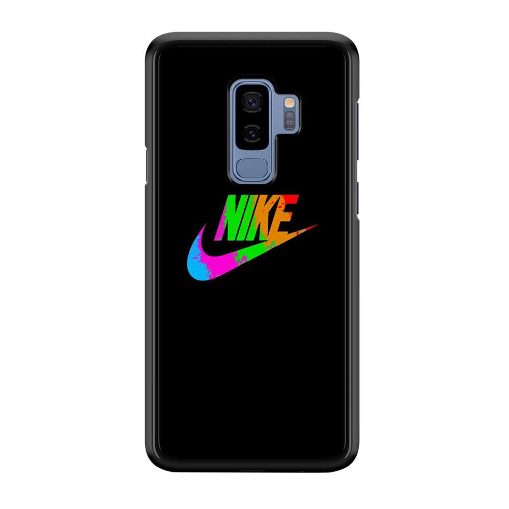 Nike Word Rainbow Samsung Galaxy S9 Plus Case-Rubber Black (2D Case)-Oxvistore