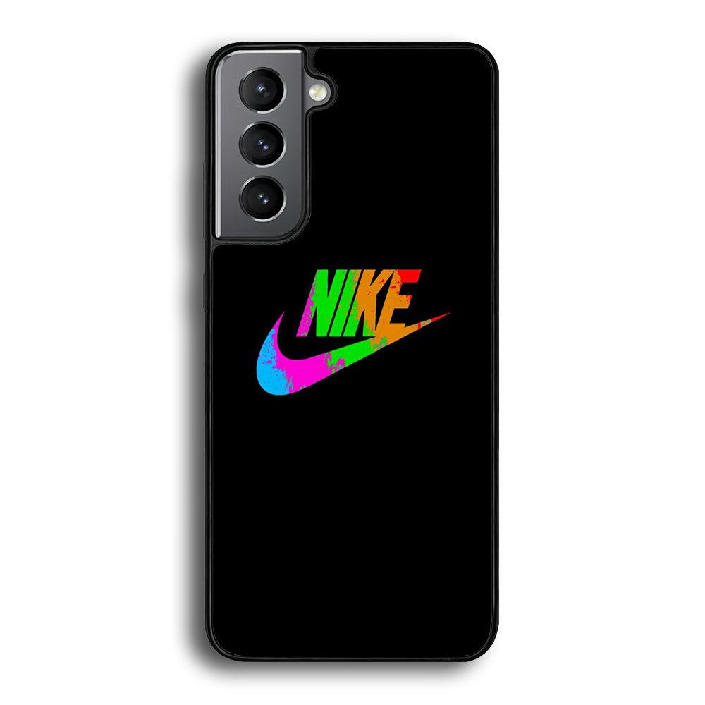 Nike Word Rainbow Samsung Galaxy S22 Case-Rubber Black (2D Case)-Oxvistore