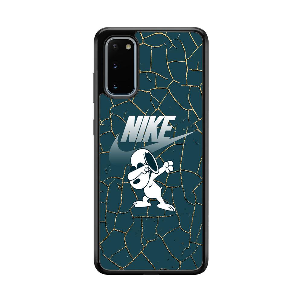 Nike and Snoopy Snoop Dab Samsung Galaxy S20 Case-Rubber Black (2D Case)-Oxvistore
