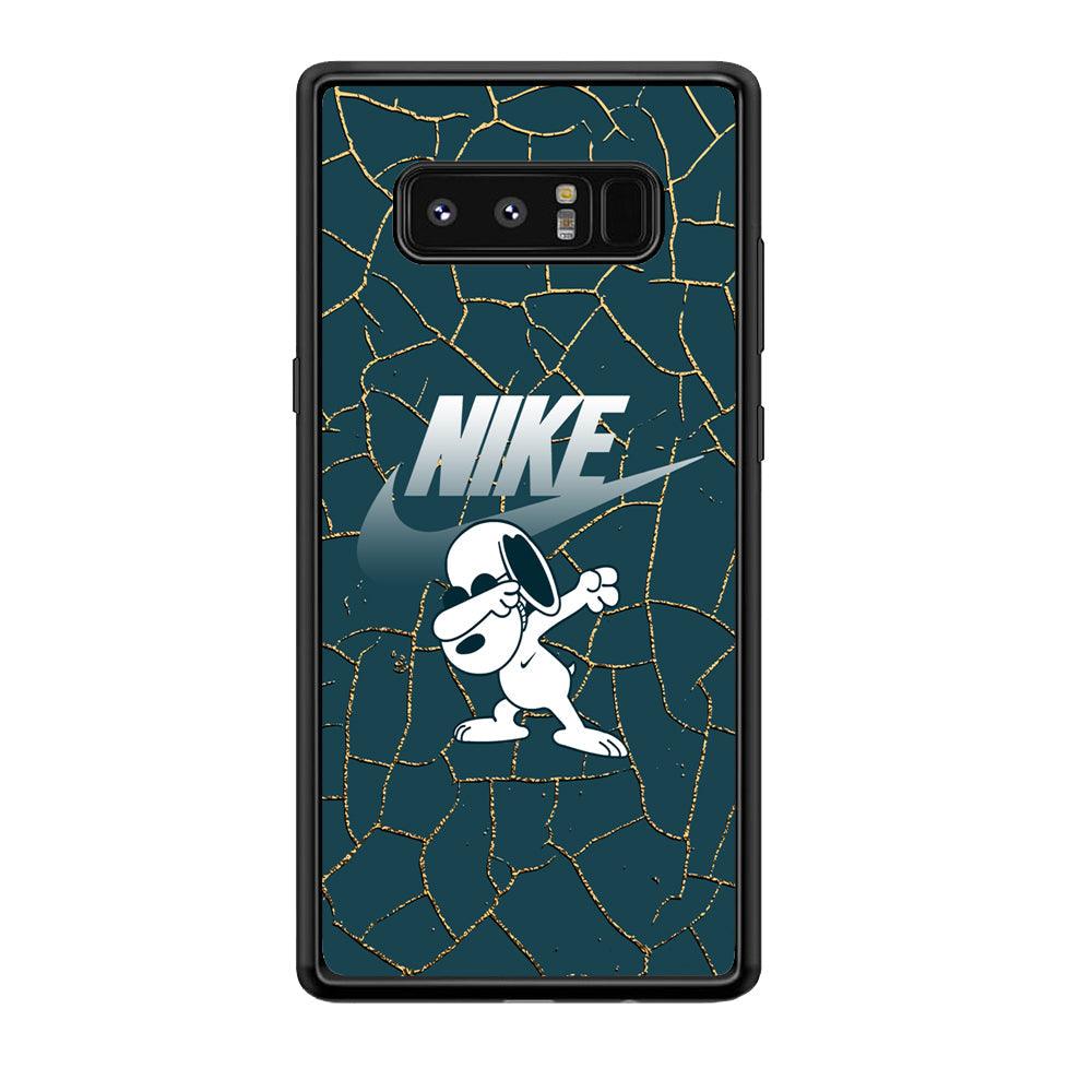 Nike and Snoopy Snoop Dab Samsung Galaxy Note 8 Case-Rubber Black (2D Case)-Oxvistore