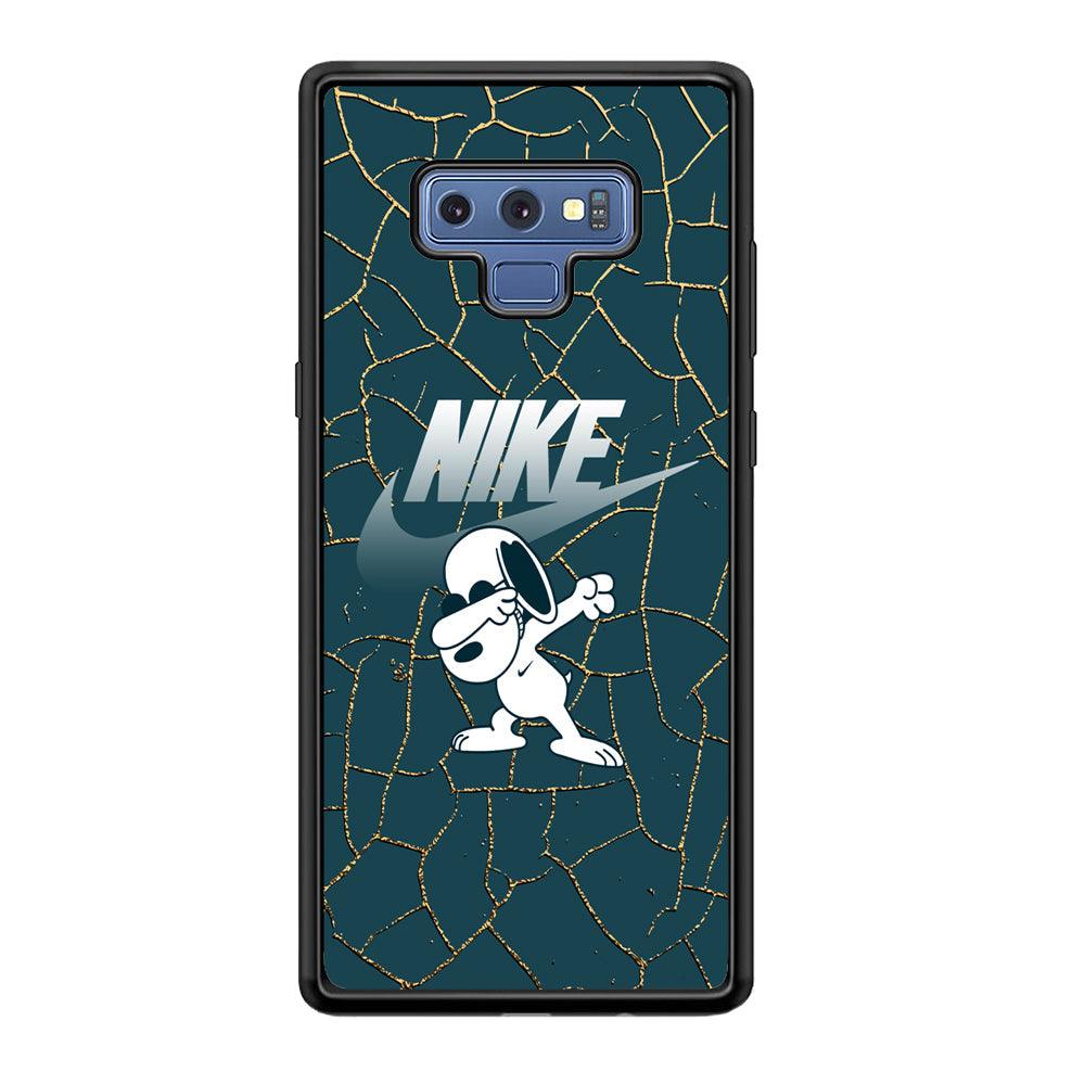 Nike and Snoopy Snoop Dab Samsung Galaxy Note 9 Case-Rubber Black (2D Case)-Oxvistore